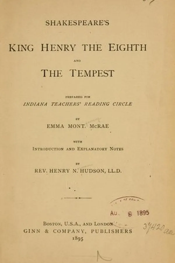 Capa de Plays (King Henry VIII / Tempest)