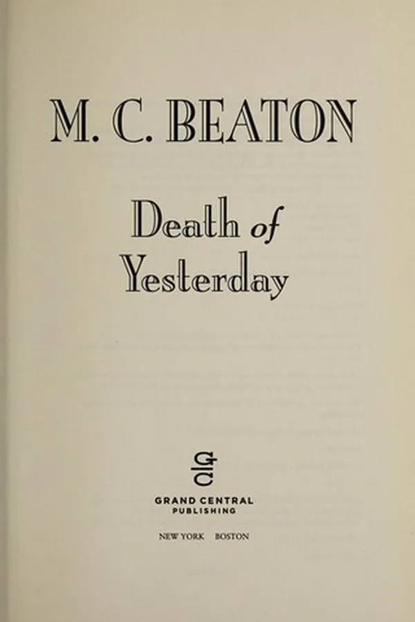 Capa de Death of yesterday