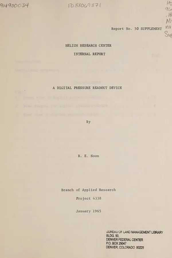 Capa de Helium Research Center internal report