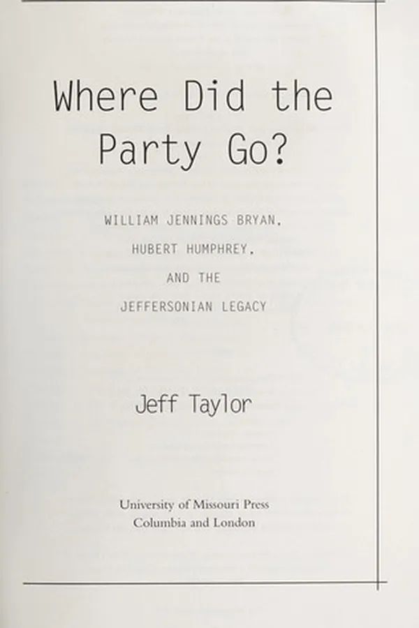 Capa de Where did the party go?