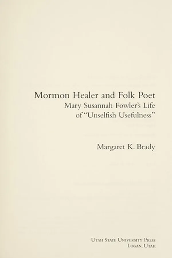 Capa de Mormon healer and folk poet