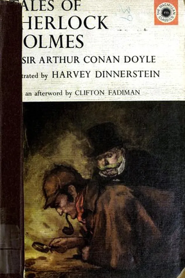Capa de Tales of Sherlock Holmes (Adventure of the Blue Carbuncle / Adventure of the Musgrave Ritual / Adventure of the Speckled Band / Case of Identity / Hound of the Baskervilles / Red-Headed League / Scandal in Bohemia / Sign of Four / Silver Blaze / Study in Scarlet)