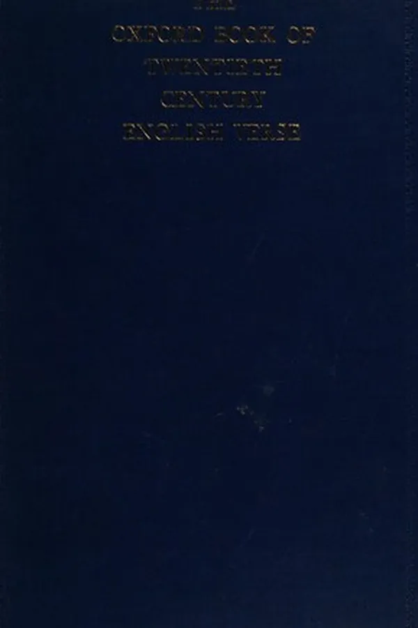 Capa de The Oxford book of twentieth-century English verse