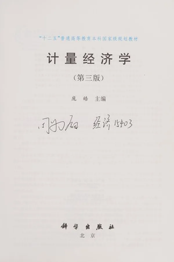 Capa de Ji liang jing ji xue