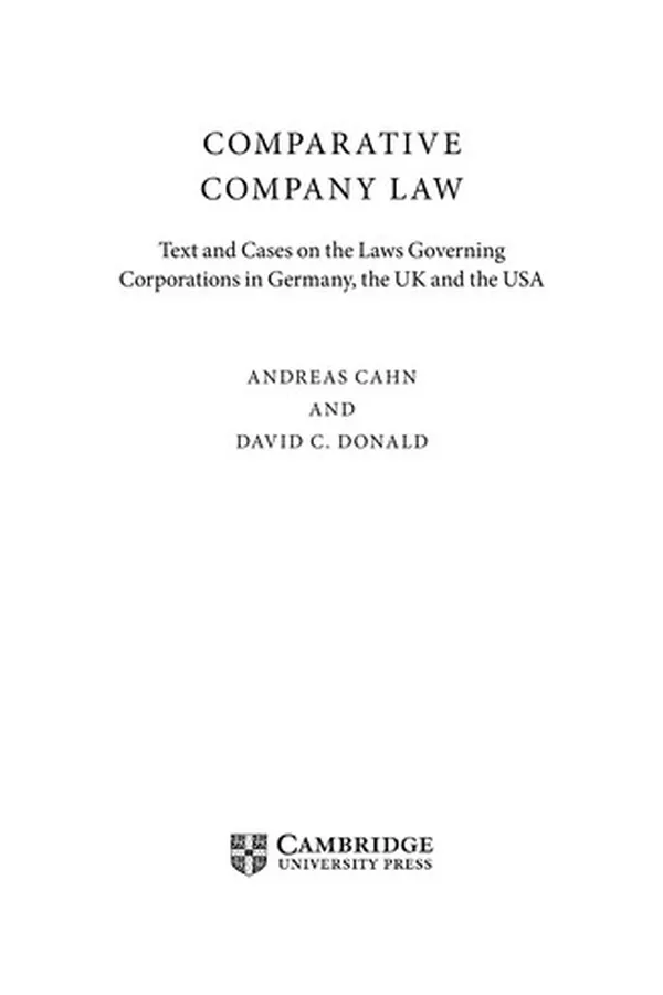 Cover of Comparative company law