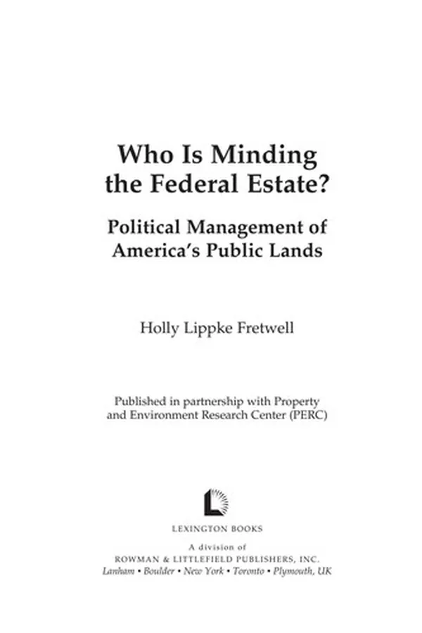 Capa de Who is minding the Federal estate?