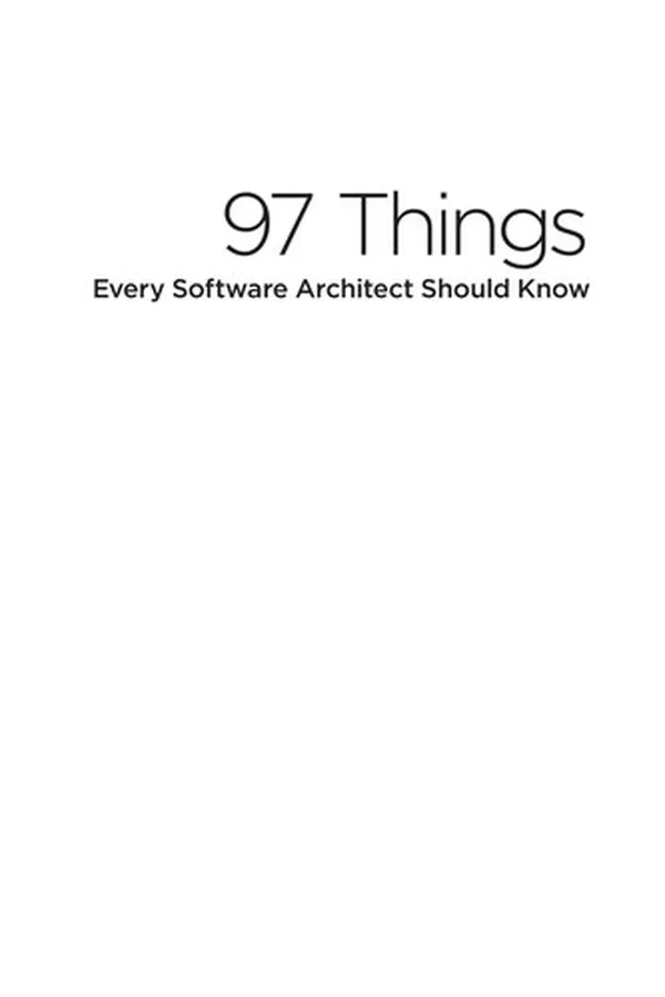 Cover of 97 things every software architect should know