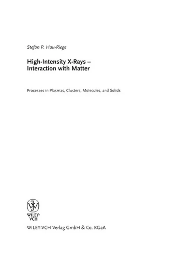 Cover of High-intensity X-rays--interaction with matter