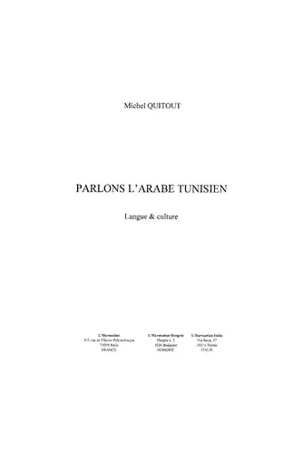 Capa de Parlons l'arabe tunisien