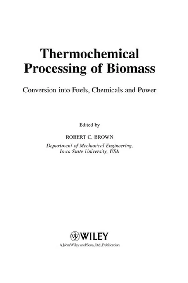 Capa de Thermochemical processing of biomass