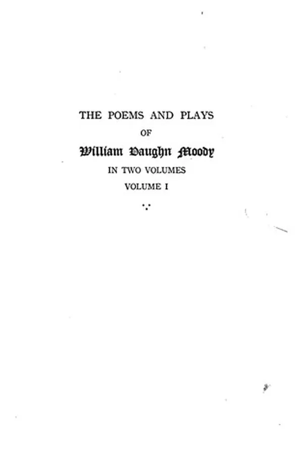 Capa de The poems and plays of William Vaughn Moody