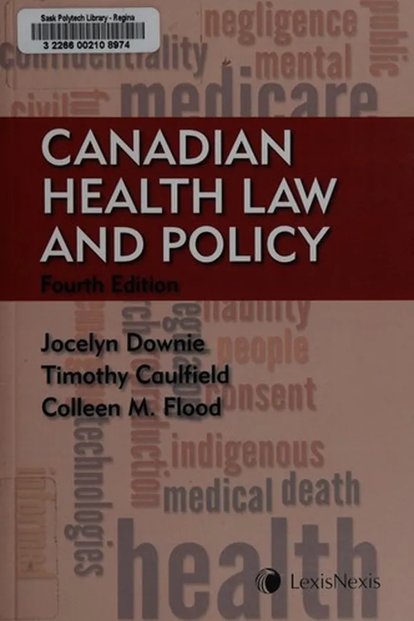 Capa de Canadian health law and policy