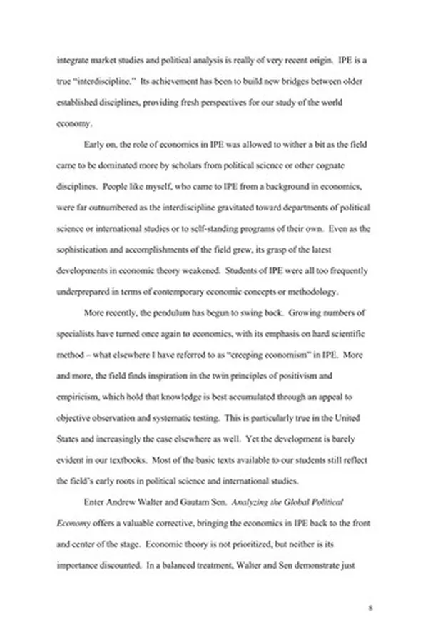 Capa de Analyzing the global political economy