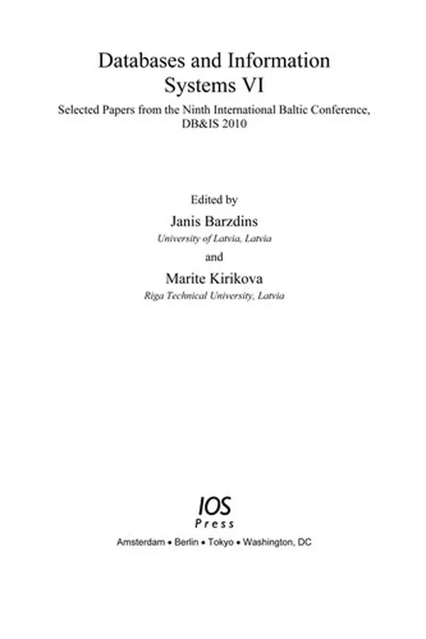 Cover of Databases and information systems VI