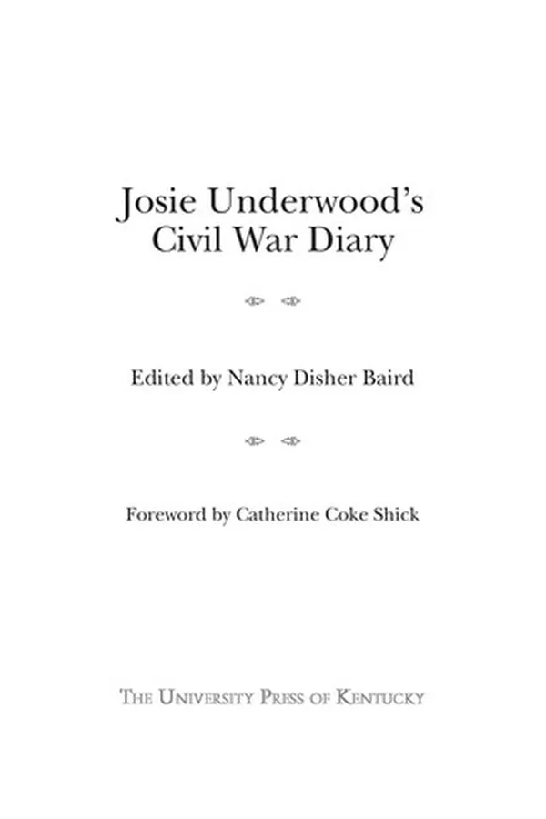 Capa de Josie Underwood's Civil War diary