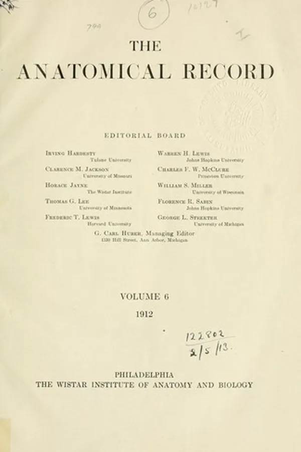 Capa de The anatomical record