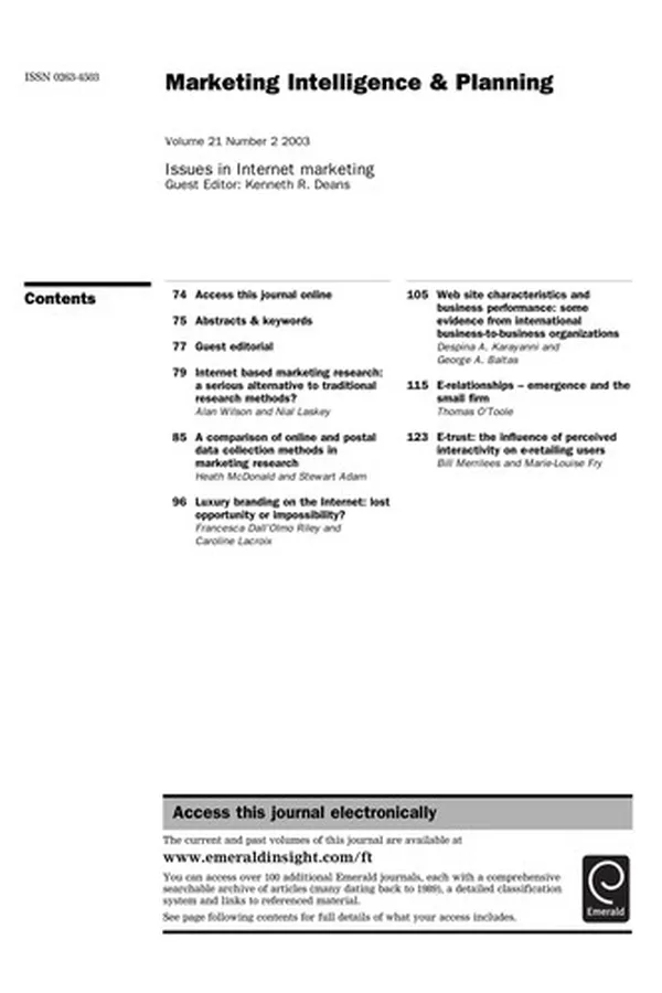 Capa de Issues in Internet Marketing