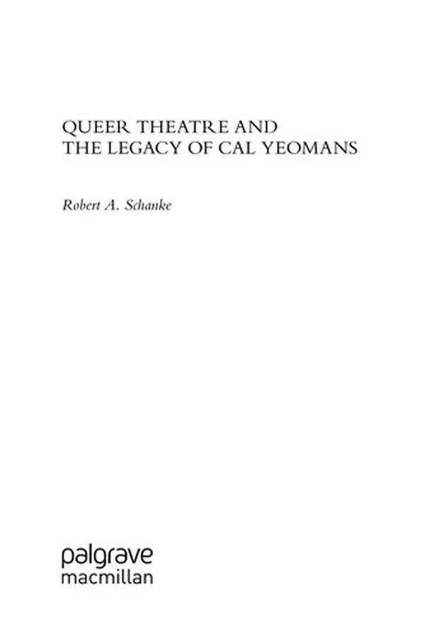 Capa de Queer theatre and the legacy of Cal Yeomans