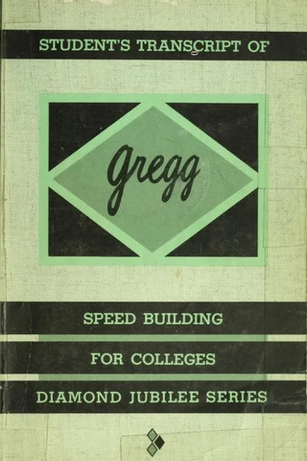 Capa de Student's transcript of Gregg speed building for colleges