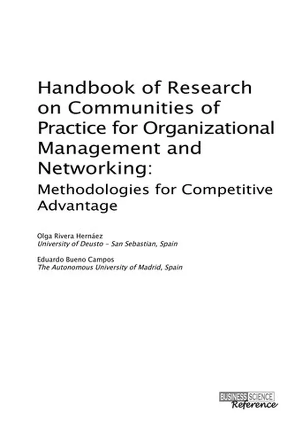 Capa de Handbook of research on communities of practice for organizational management and networking