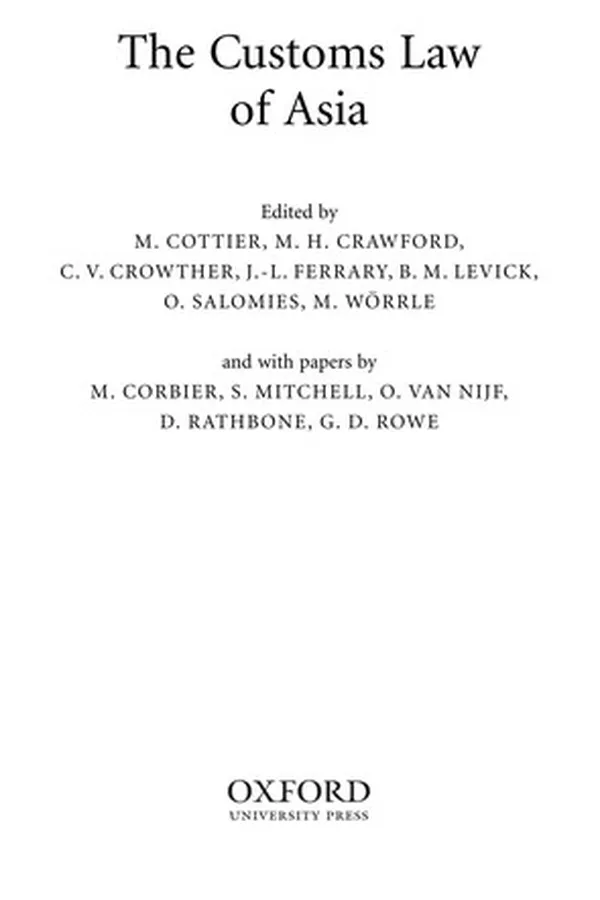 Capa de The customs law of Asia