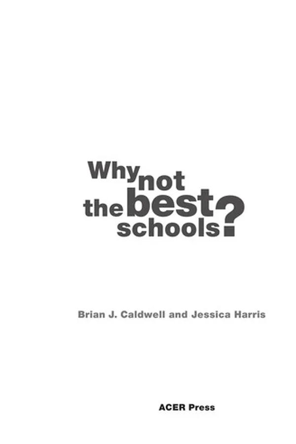 Capa de Why not the best schools?