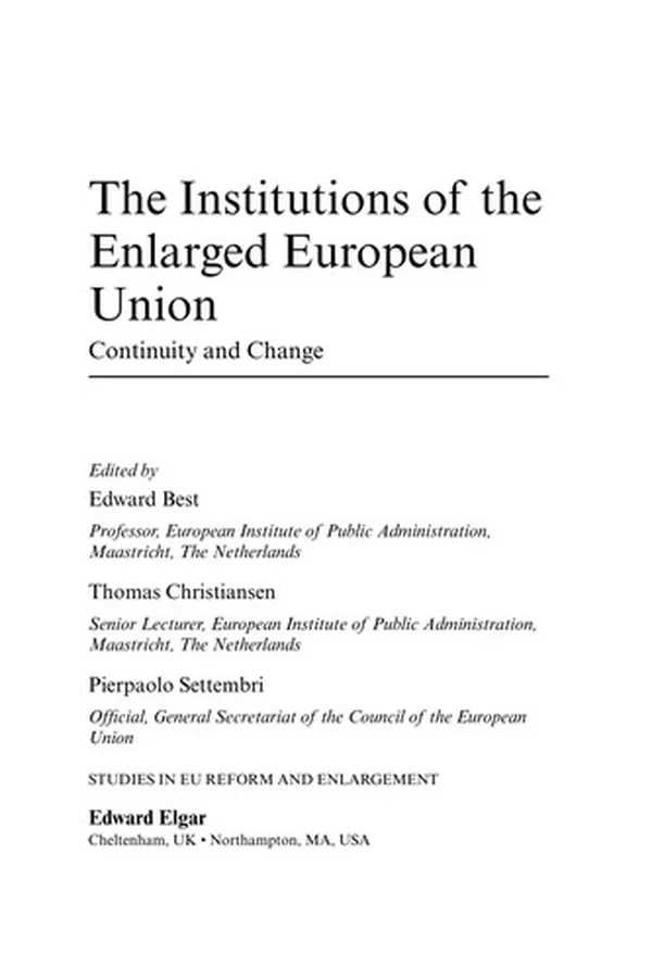 Capa de The institutions of the enlarged European Union