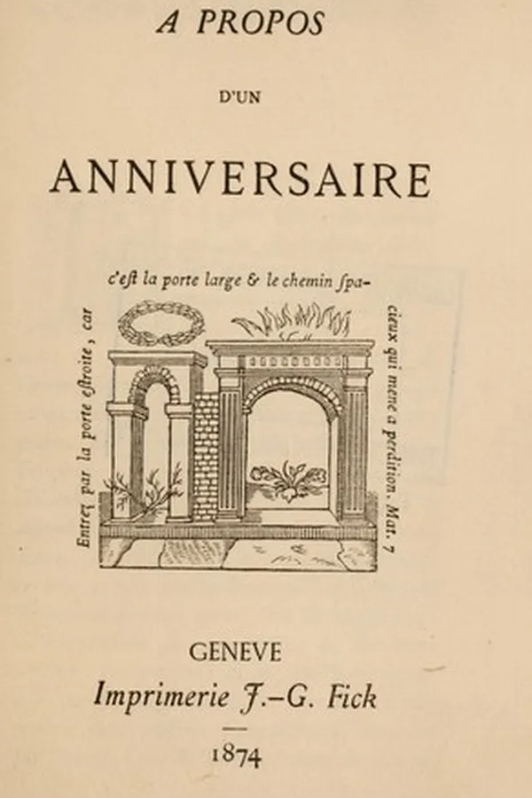 Capa de A   propos d'un anniversaire