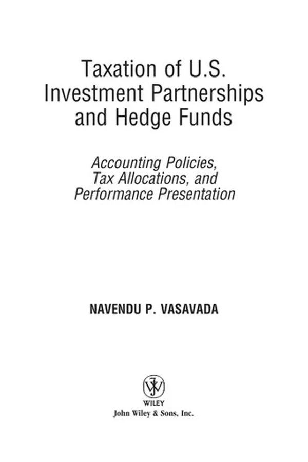Capa de Taxation of US Investment Partnerships and Hedge Funds