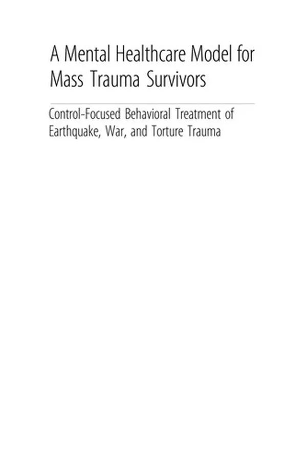 Capa de A mental healthcare model for mass trauma survivors