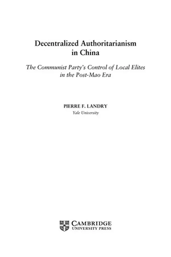 Capa de Decentralized authoritarianism in China