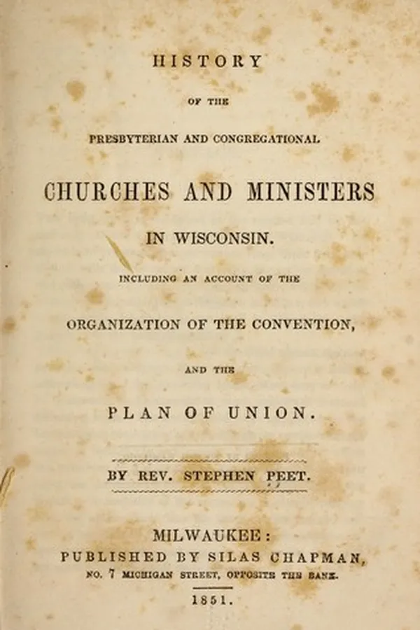 Capa de History of the Presbyterian and Congregational churches and ministers in Wisconsin
