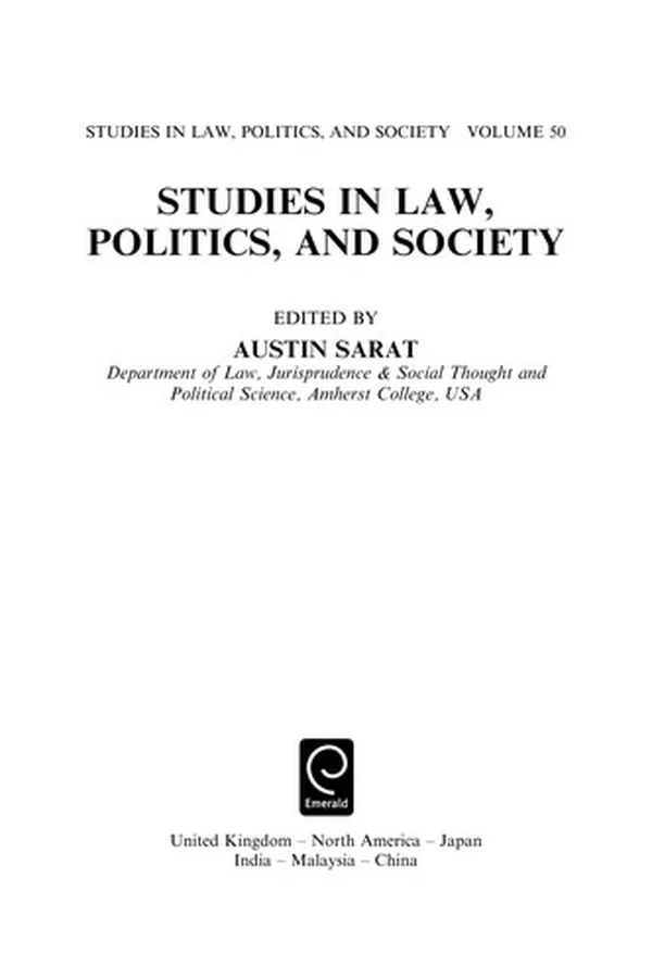 Capa de Studies in Law, Politics, and Society