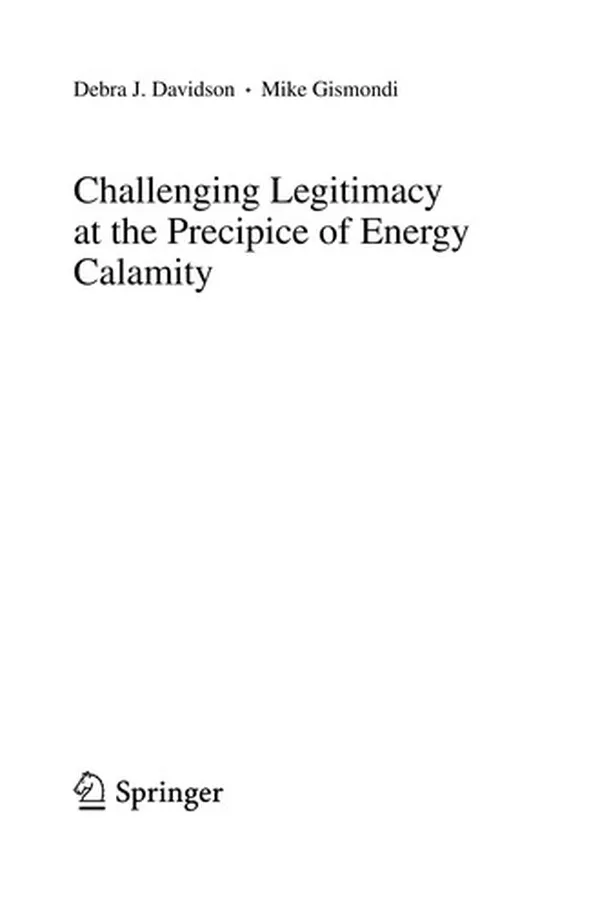 Capa de Challenging legitimacy at the precipice of energy calamity