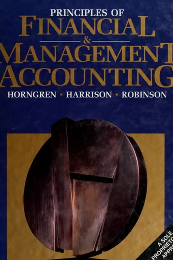 Capa de Principles of financial & management accounting
