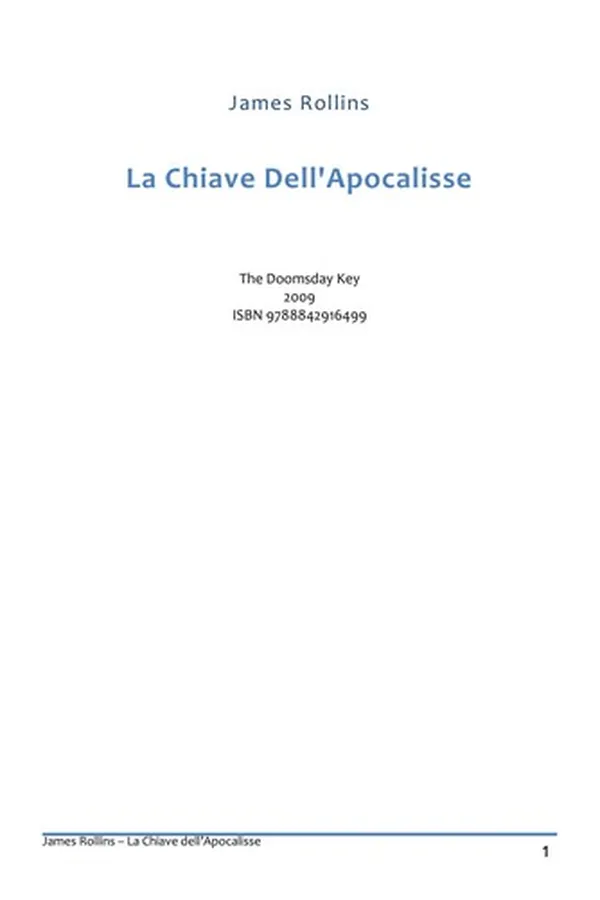 Capa de La chiave dell'apocalisse