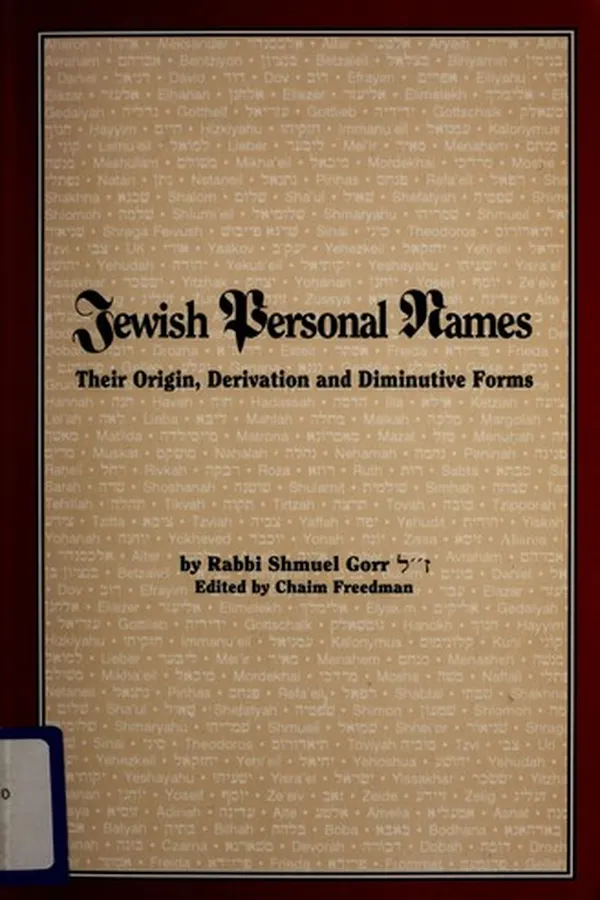 Capa de Jewish personal names