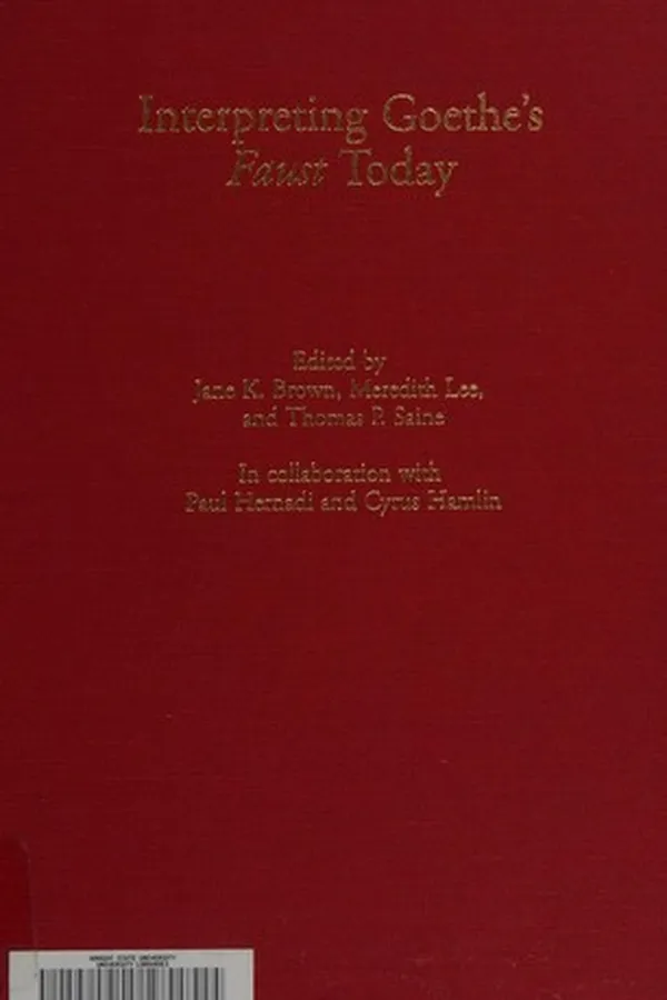 Capa de Interpreting Goethe's "Faust" today