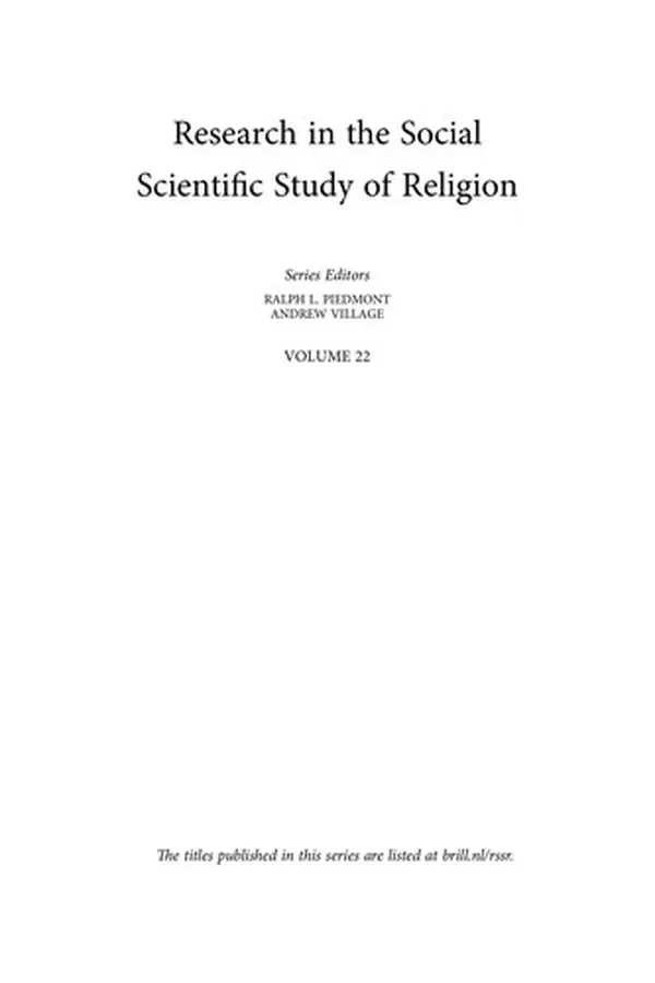 Capa de Research in the Social Scientific Study of Religion