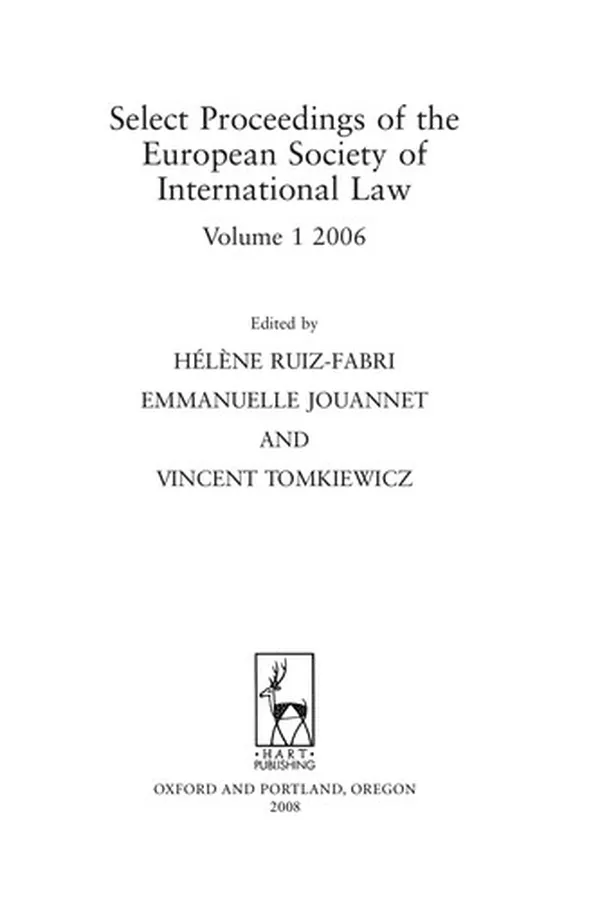 Capa de Select Proceedings of the European Society of International Law 2006