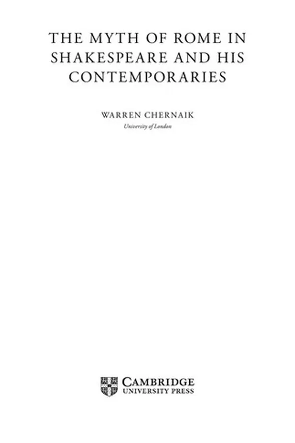 Capa de The myth of Rome in Shakespeare and his contemporaries