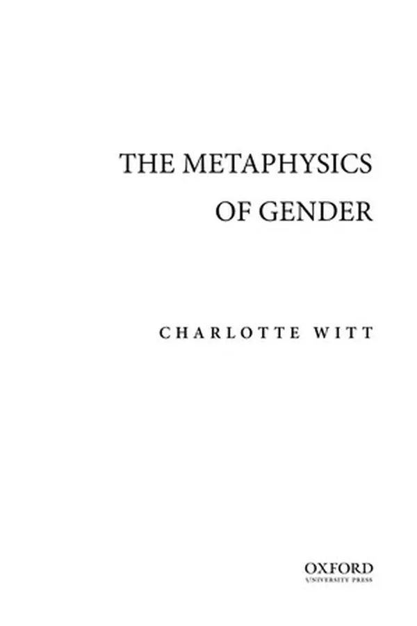Capa de The metaphysics of gender