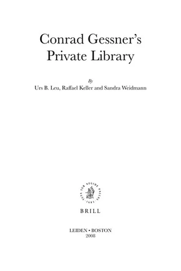 Capa de Conrad Gessner's private library