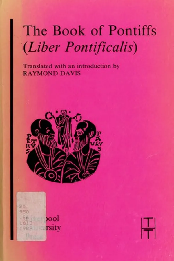 Capa de The book of pontiffs (liber pontificalis)