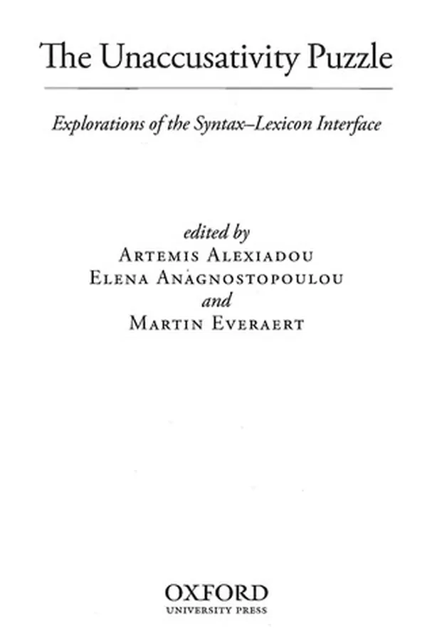 Capa de The unaccusativity puzzle