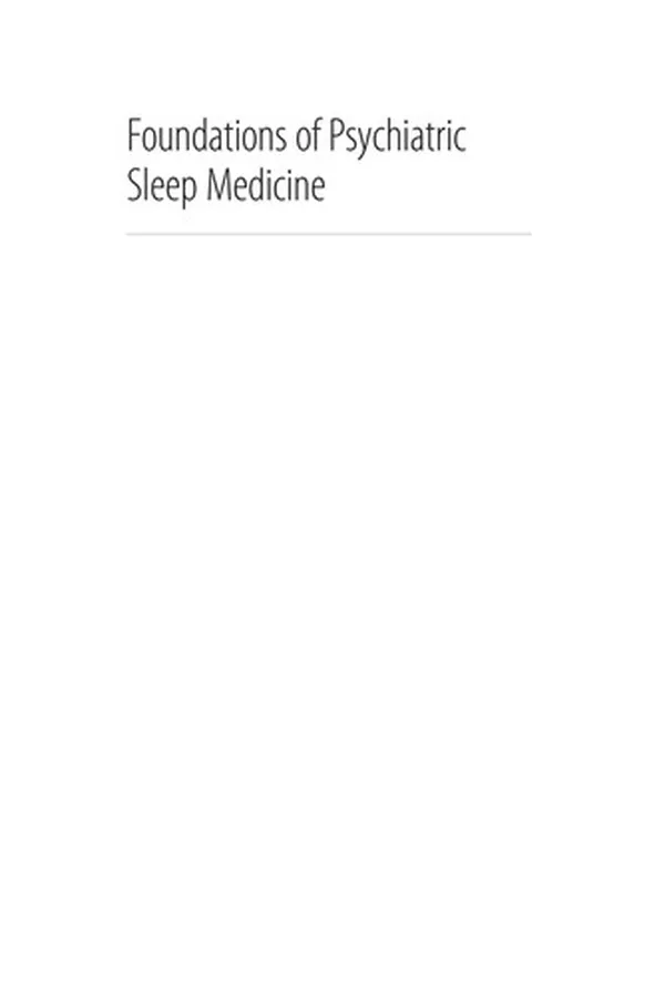 Capa de Foundations of psychiatric sleep medicine