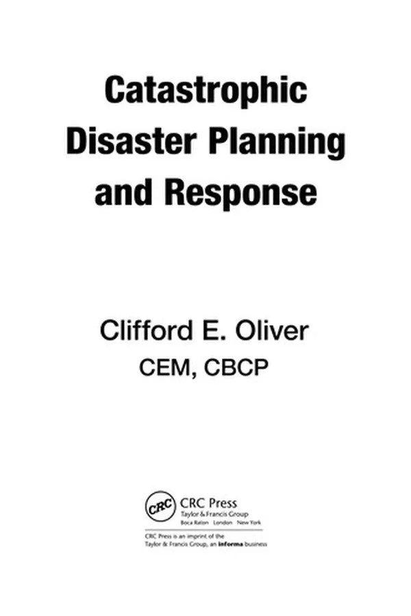 Capa de Catastrophic disaster planning and response