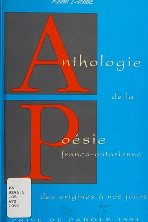 Capa de Anthologie de la poésie franco-ontarienne