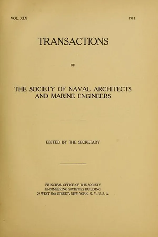 Capa de Transactions - The Society of Naval Architects and Marine Engineers