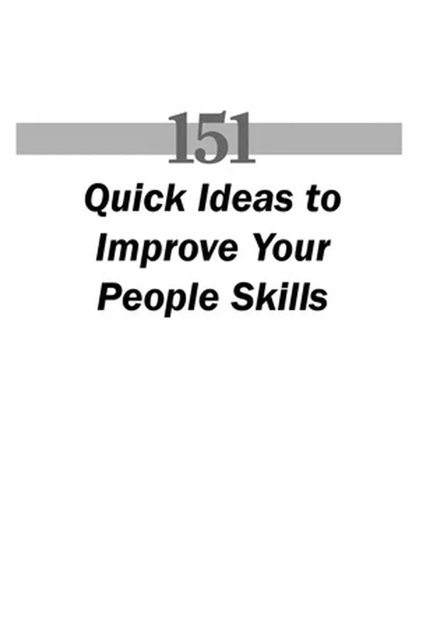 Capa de 151 quick ideas to improve your people skills